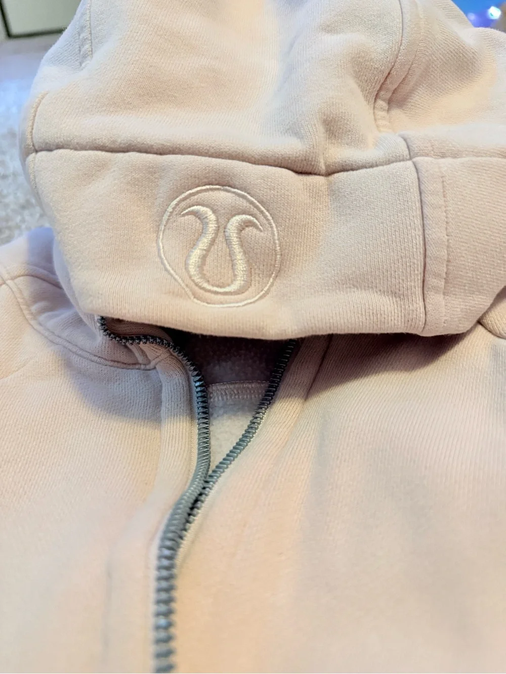 lululemon athletica light blush zip-up hoodie